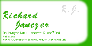 richard janczer business card